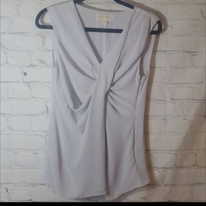 MICHAEL Pale Grey Twist Front Sleeveless Blouse